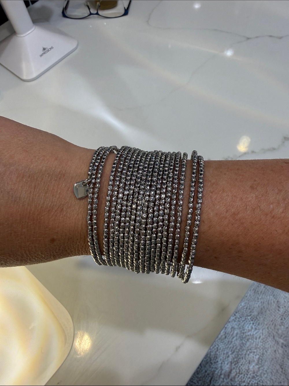 Stella & Dot Silver Bead Wrap Bracelet